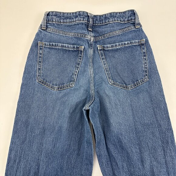 Wild Fable Super High Rise Baggy Distressed Women's size 0 Dark Blue Denim Jeans - Picture 5 of 5